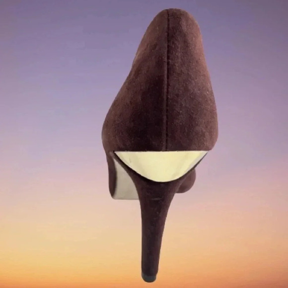 BAGLEY MISCHKA BROWN SUEDE HEELS CLASSIC PUMP SHOES SIZE 8.5 - Picture 7 of 16